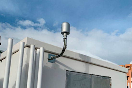 Rain gauge installed to control the volume of rain accumulated in the area.