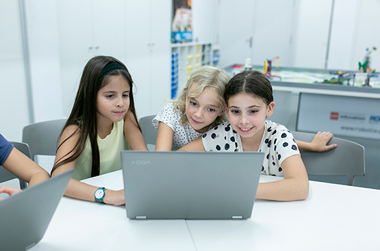 Girls participate in the Aquae STEM program.