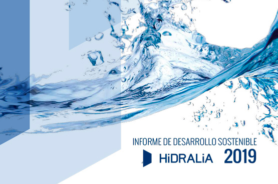 Imagen de la portada del Informe de Desarrollo Sostenible de Hidralia 2019.