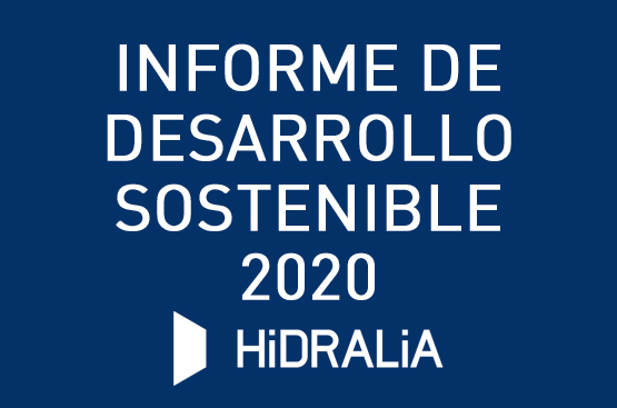 Imagen de la portada del Informe de Desarrollo Sostenible de Hidralia 2020.