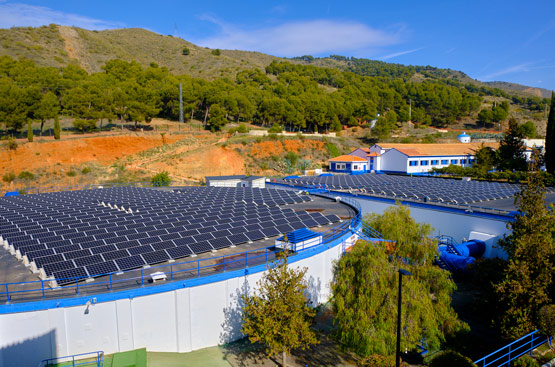 Solar panels of the Granada Drinking Water Treatment Station